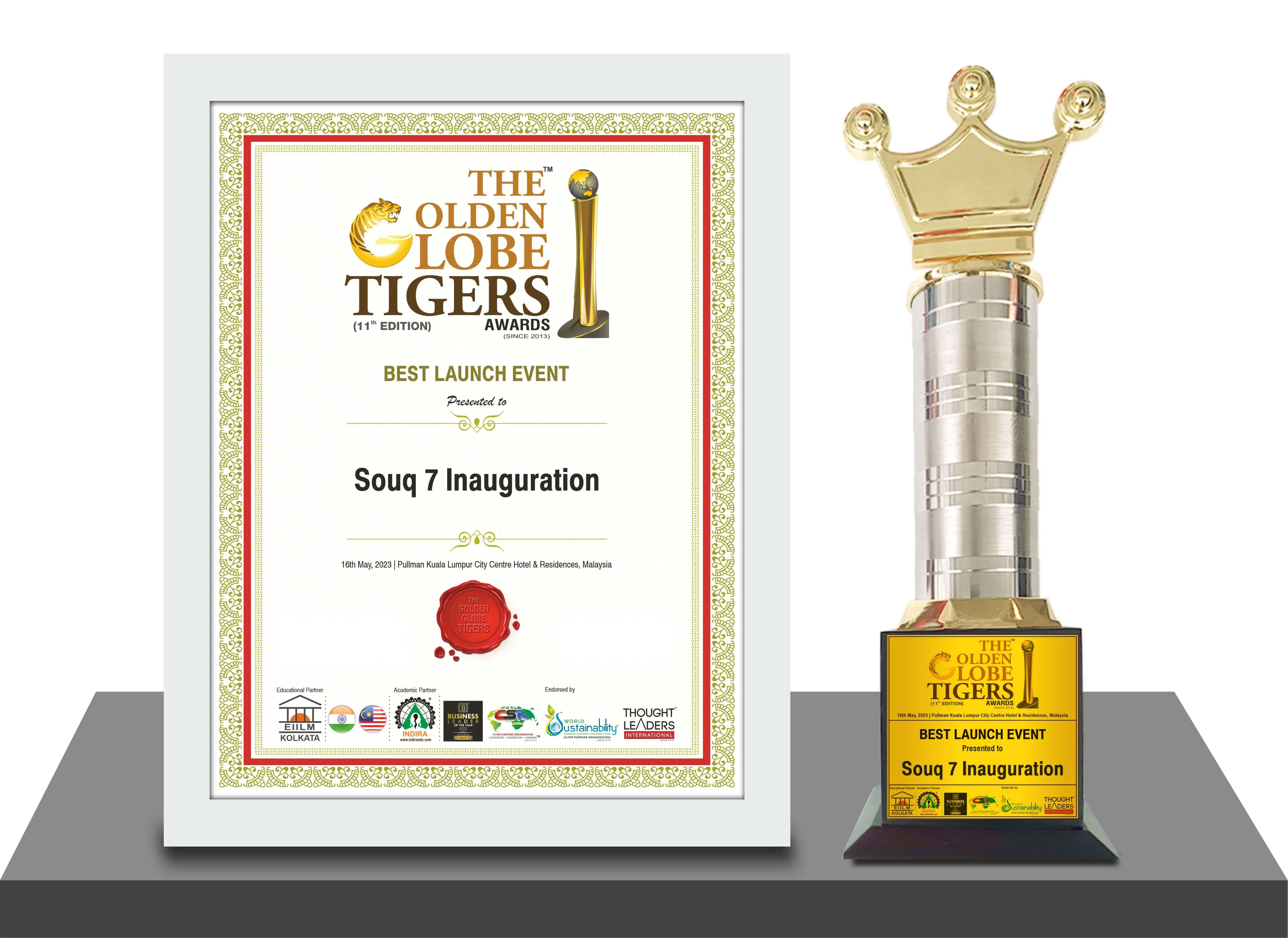 The Golden Globe Tiger Awards organization in Malaysia presents a variety of excellence awards